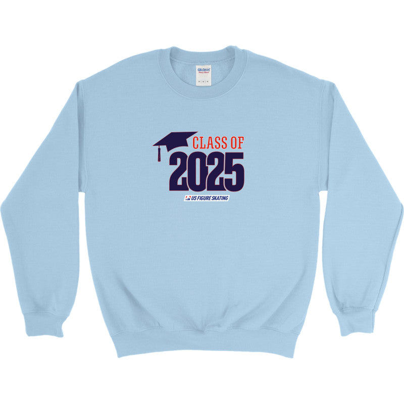 Class of 2025 Embroidered Gildan Heavy Blend Crewneck sweatshirt Navy Logo