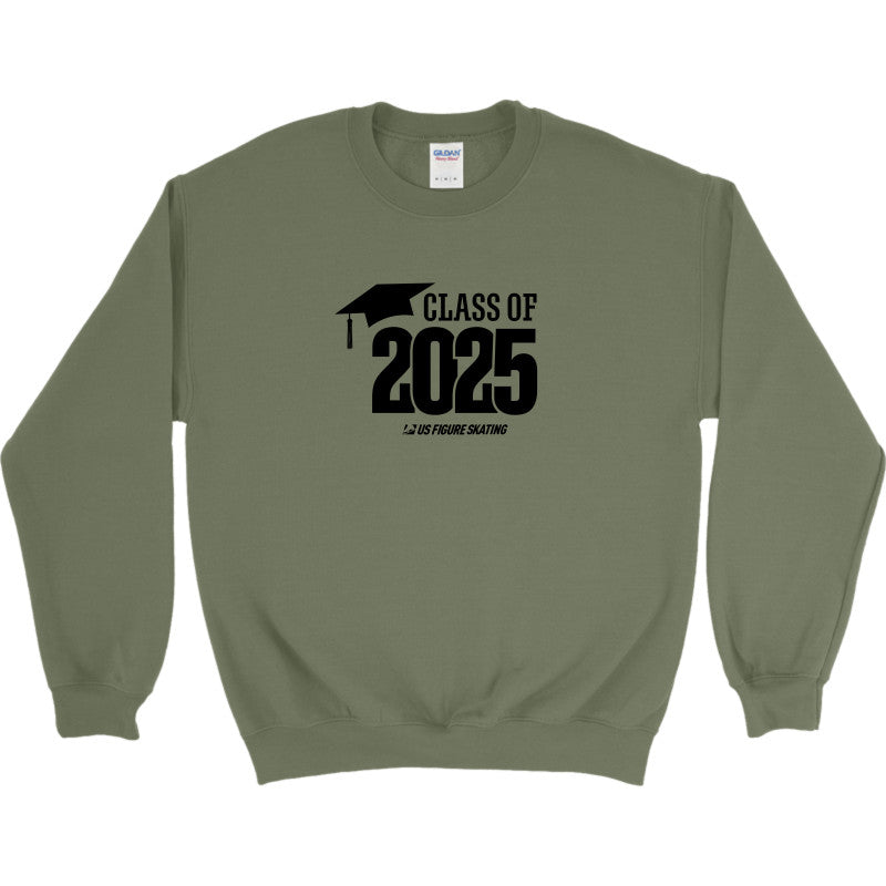 Class of 2025 Embroidered Gildan Heavy Blend Crewneck sweatshirt Black Logo