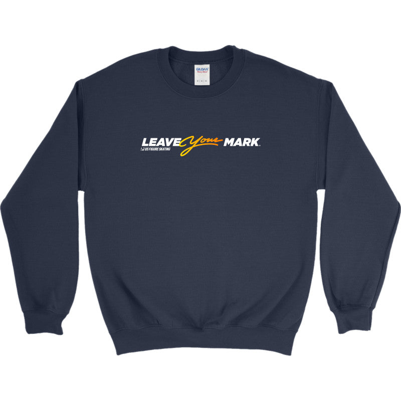 Leave Your Mark (YellowGold with White) - Embroidered Gildan Heavy Blend Crewneck sweatshirt