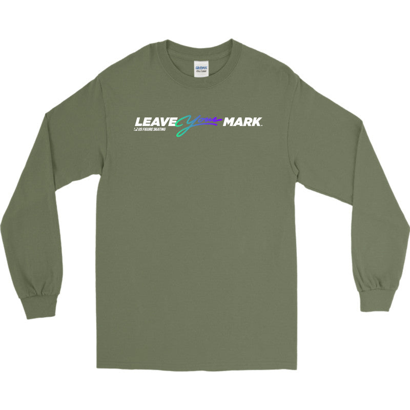 Leave Your Mark (GreenBlue with Black) - Gildan Adult Ultra Cotton Long-Sleeve T-shirt