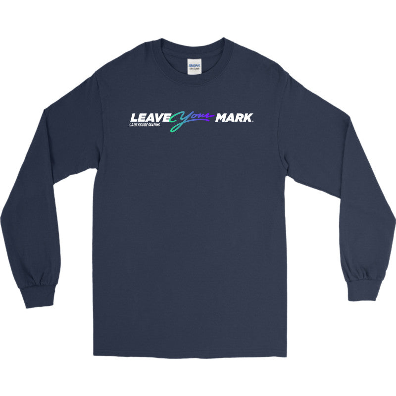 Leave Your Mark (GreenBlue with Black) - Gildan Adult Ultra Cotton Long-Sleeve T-shirt