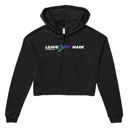 Leave Your Mark (GreenBlue with White) - Bella + Canvas Women's Cropped Fleece Hoodie