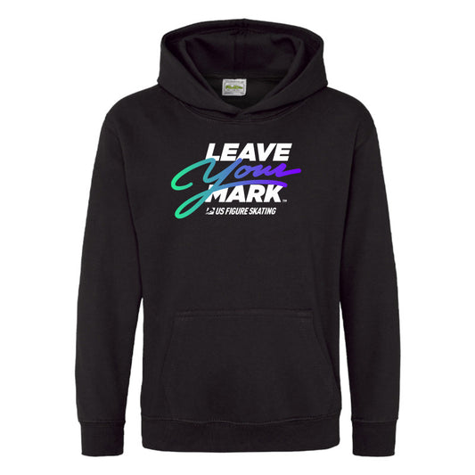 Leave Your Mark (GreenBlue with White) - Just Hoods Youth Hooded Sweatshirt
