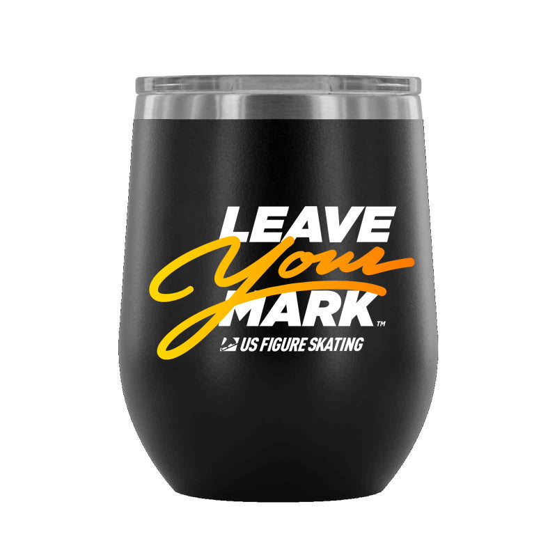Leave Your Mark (YellowGold with White) 12 oz wine tumbler
