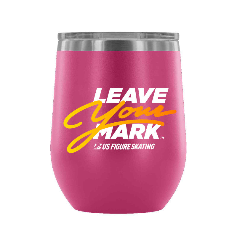 Leave Your Mark (YellowGold with White) 12 oz wine tumbler