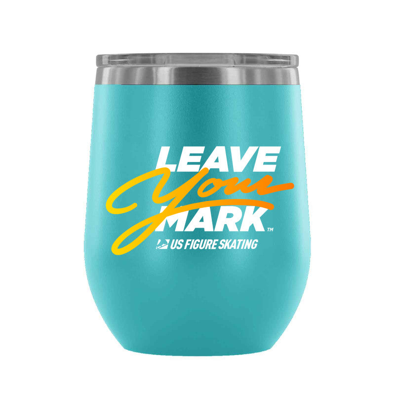 Leave Your Mark (YellowGold with White) 12 oz wine tumbler
