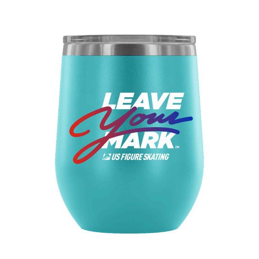 Leave Your Mark (RedBlue with White) - 12 oz wine tumbler
