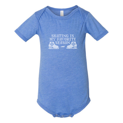 Skating Is My Favorite Season, Bella + Canvas Baby Jersey One Piece