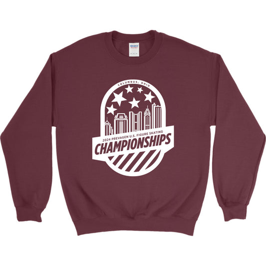 2024 Prevagen U.S. Figure Skating Championships Columbus Skyline, Crewneck sweatshirt