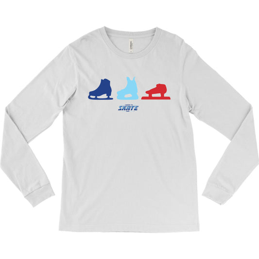 Learn to Skate USA - Three Skates Long Sleeve T-shirt - U.S. Figure Skating