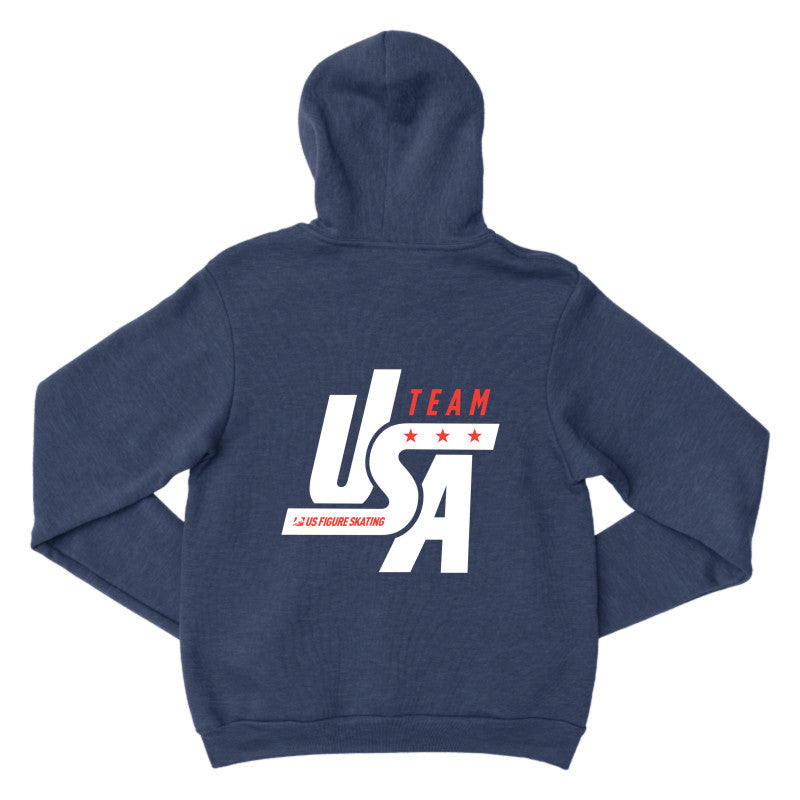 Team USA, Bella + Canvas Unisex Sponge Fleece Pullover Hooded Sweatshirt