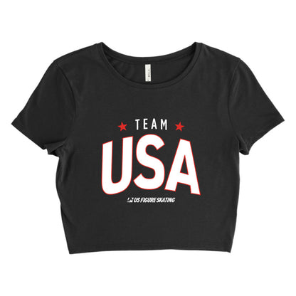 Team USA, Bella + Canvas Women's Poly-Cotton Crop T-Shirt