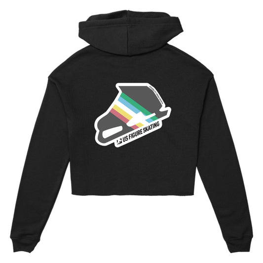 Disability Pride Month - Women's Cropped Fleece Hoodie - U.S. Figure Skating