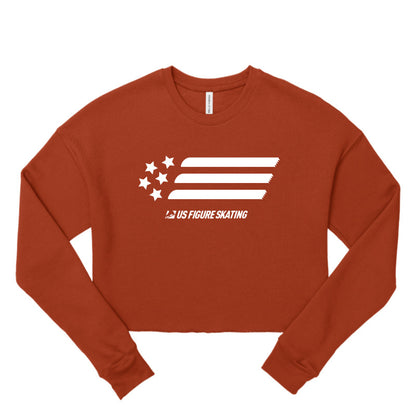 Stars & Blades Ladies' Cropped Fleece Crew - U.S. Figure Skating