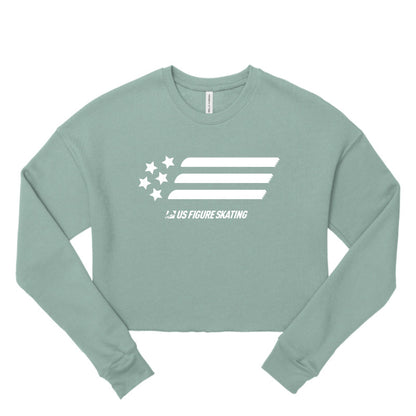 Stars & Blades Ladies' Cropped Fleece Crew - U.S. Figure Skating