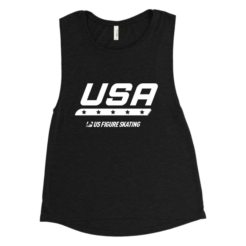 USA Ladies' Flowy Scoop Muscle Tank - U.S. Figure Skating