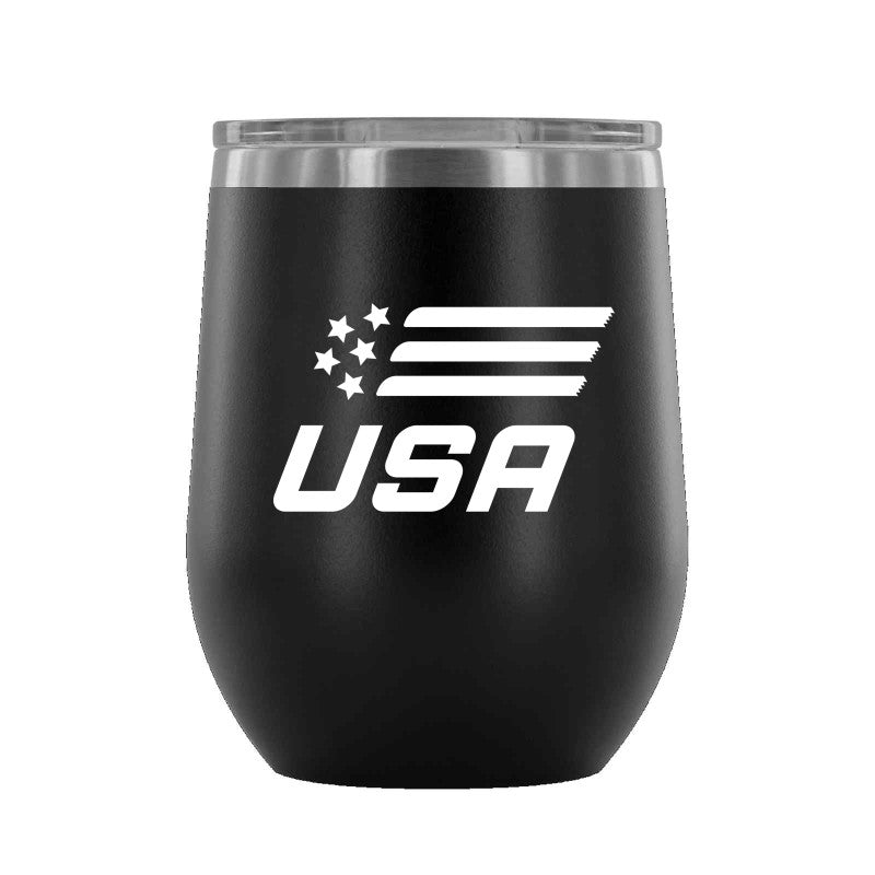 USA Stars & Blades - 12 oz wine tumbler - U.S. Figure Skating
