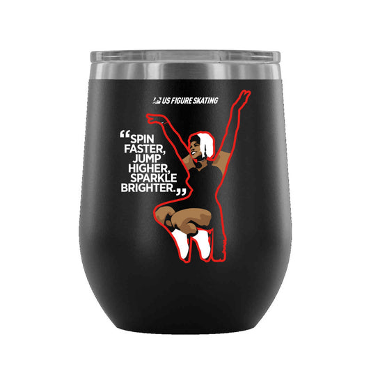 Mabel Fairbanks Skatingly Yours 12 oz wine tumbler - U.S. Figure Skating