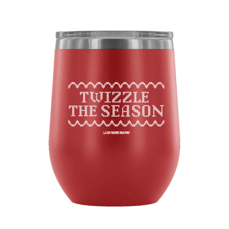 Twizzle The Season, 12 oz wine tumbler