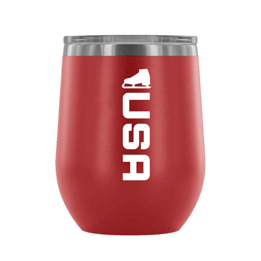 Skate USA - 12 oz wine tumbler - U.S. Figure Skating