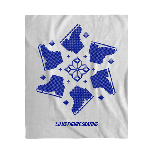 Snowflake Skate, 50" x 60" Full Color Poly Flannel Blanket