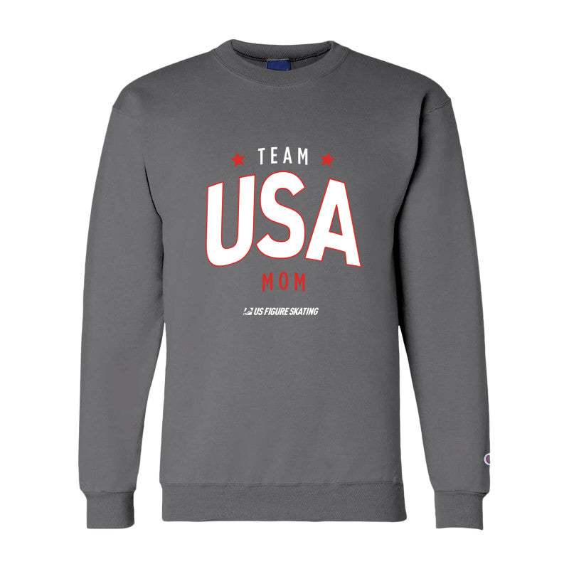Team USA Mom, Champion Adult Powerblend® Crewneck Sweatshirt